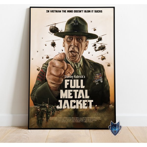 Full Metal Jacket Poster, Matthew Modine Wall Art, Rolled Canvas Print, Movie Poster Gift-image