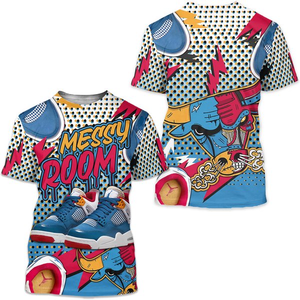 Bull Jordan Unisex Sneaker Shirt Match Messy Room 4S Tee-image