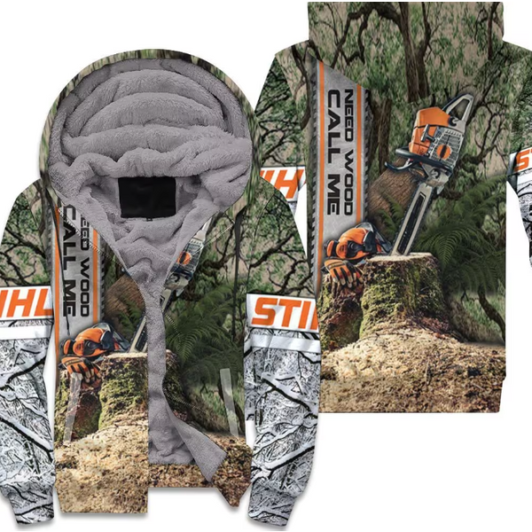Stihl Need Wood Call Me Logo For Lovers 3d Zip Hoodie