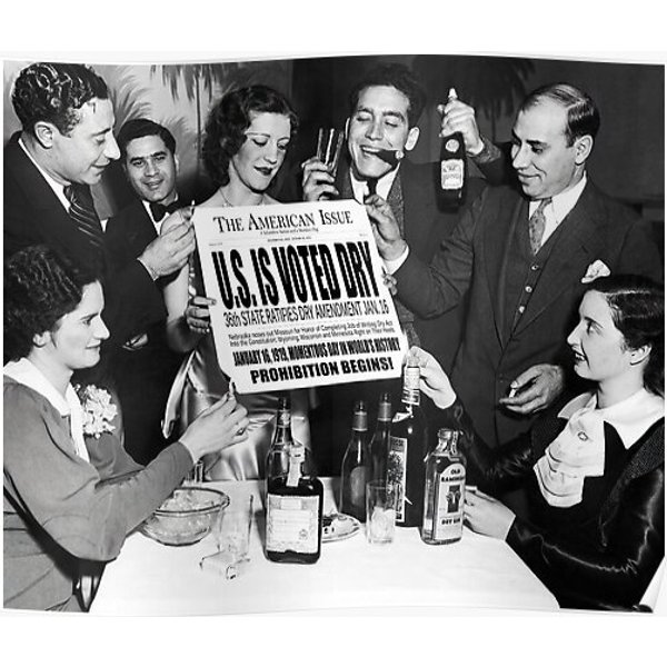 Prohibition Begins! 1919 Premium Matte Vertical Poster-image