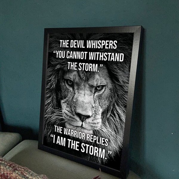 Warrior I Am The Storm Poster, Gym Motivation, Motivation Poster, Gift-image