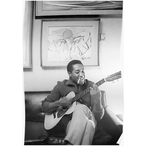 Sam Cooke Playing Guitar Premium Matte Vertical Poster-image