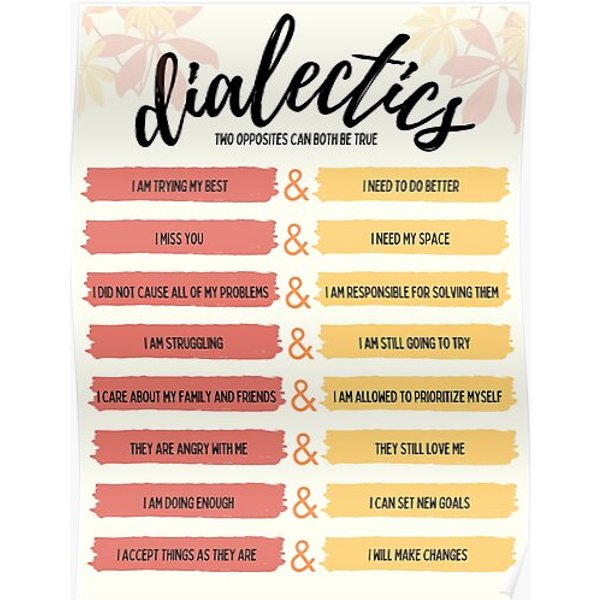 Dialectics - Dialectical Behavior Therapy (Dbt) - Mental Health Matters Premium Matte Vertical Poster-image