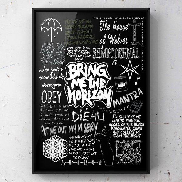 Bring Me The Horizon Lyric Album Song Doodle Sketch Poster-image