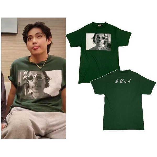 Vintage 90S Bush 1996 Gavin Rossdale Tour Band Grunge Green Rock T-Shirt-image
