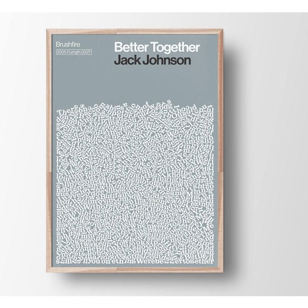 Jack Johnson Song Lyric Print, Better Together, Minimalist Poster, Music Print, Wall Art-image