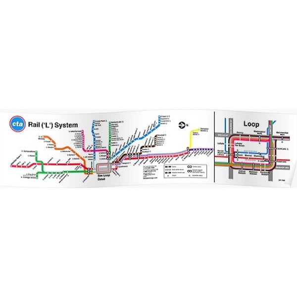 Cta Map - White Premium Matte Vertical Poster-image