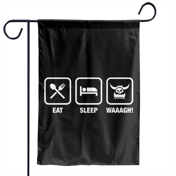 Eat Sleep Waaagh! Orks Warhammer 40K Inspired Garden Flags-image