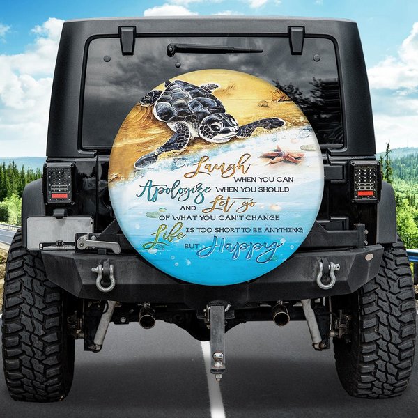 Turtle Baby Tire Cover, Sea Turtle Born Spare Tire Cover-image