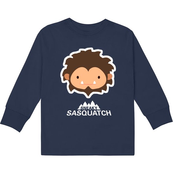 Sneaky Sasquatch Head Kids Long Sleeve T-Shirts-image