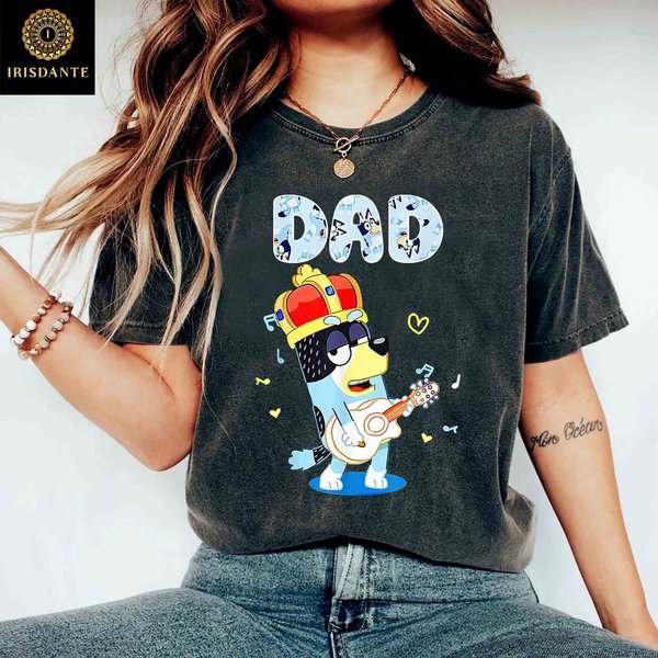 Bluey -Bandit Heeler Dad Play Guitar For Real Life Shirt-image