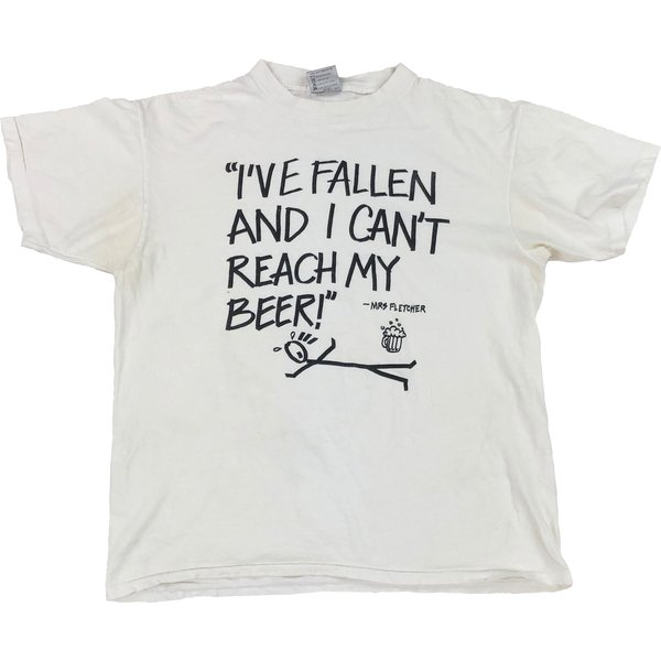 Vintage "I've Fallen And I Can't Reach My Beer!" Mrs. Fletcher T-Shirt-image