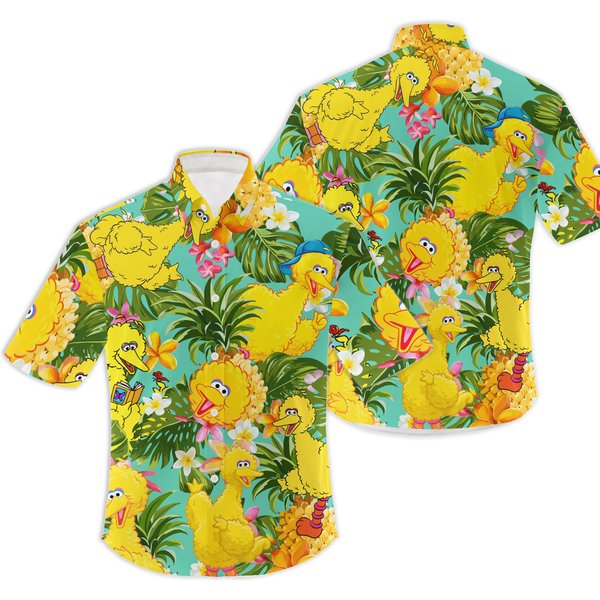 Big Bird Tropical Hawaiian Shirt, Big Bird Hawaiian Tee-image