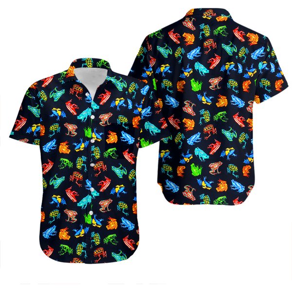 Frogs On Black Hawaiian Shirt-image