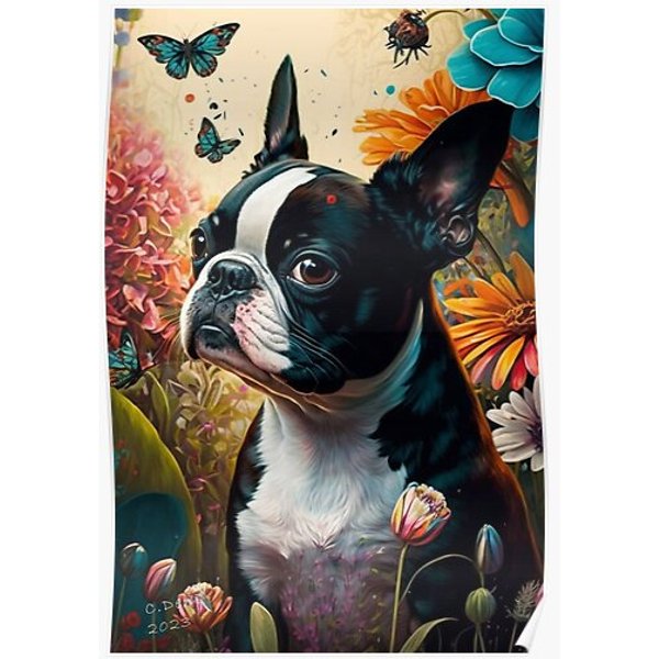 Boston Terrier Tranquil Premium Matte Vertical Poster-image