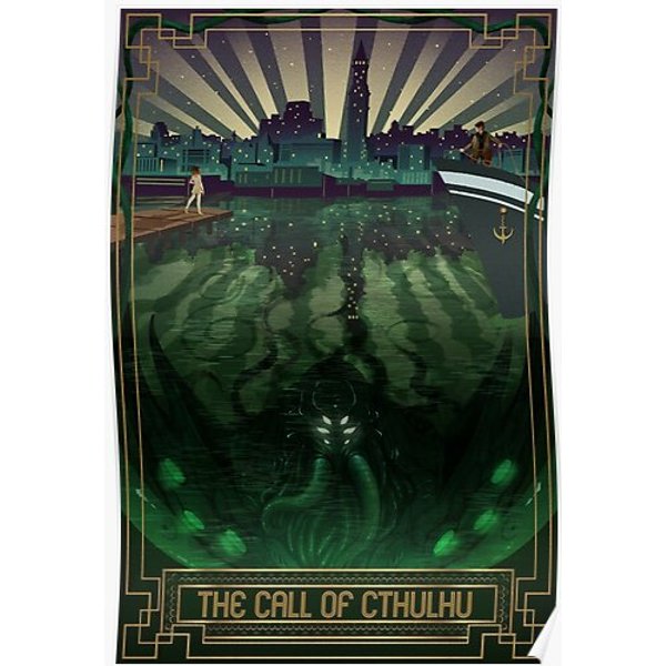 The Call Of Cthulhu Art Deco Premium Matte Vertical Poster-image
