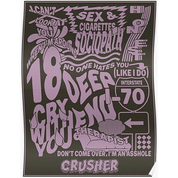 Crusher Poster (Tracklist) - Jeremy Zucker Premium Matte Vertical Poster-image