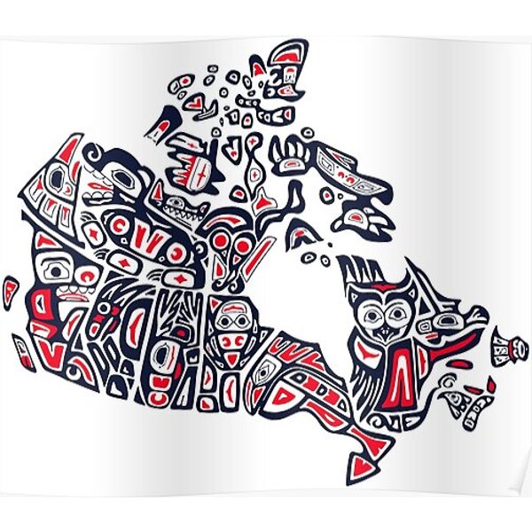 Native Map Of Canada - Indigenous Canada Premium Matte Vertical Poster-image