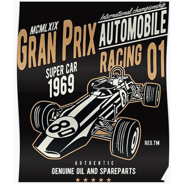 Grand Prix Automobile Racing Super Car Premium Matte Vertical Poster-image