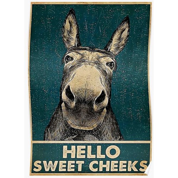 Hello Sweet Cheeks - Donkey Meme Premium Matte Vertical Poster-image