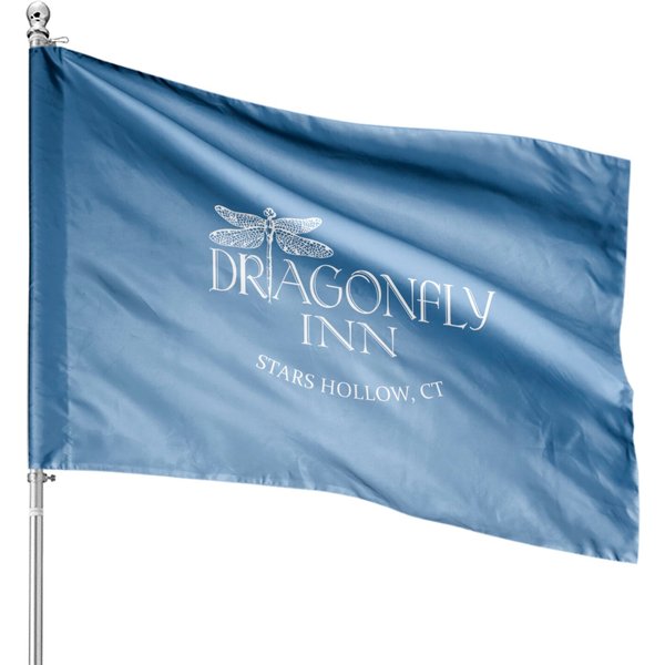 Dragonfly Inn House Flags, Dragonfly Lover House Flags-image