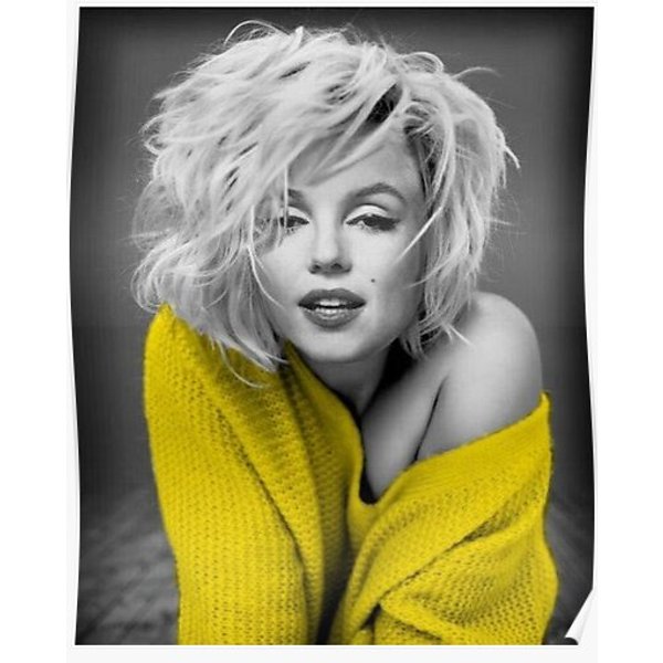 Marylin Monroe In Yellow Premium Matte Vertical Poster-image