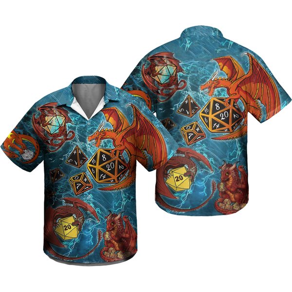 Dnd Dice Hawaiian Shirt-image