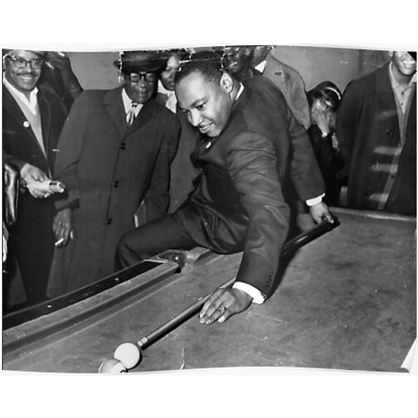 Martin Luther Playing Pool Premium Matte Vertical Poster-image