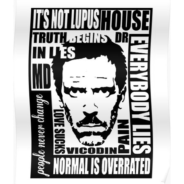 House Md (Black Version) Premium Matte Vertical Poster-image