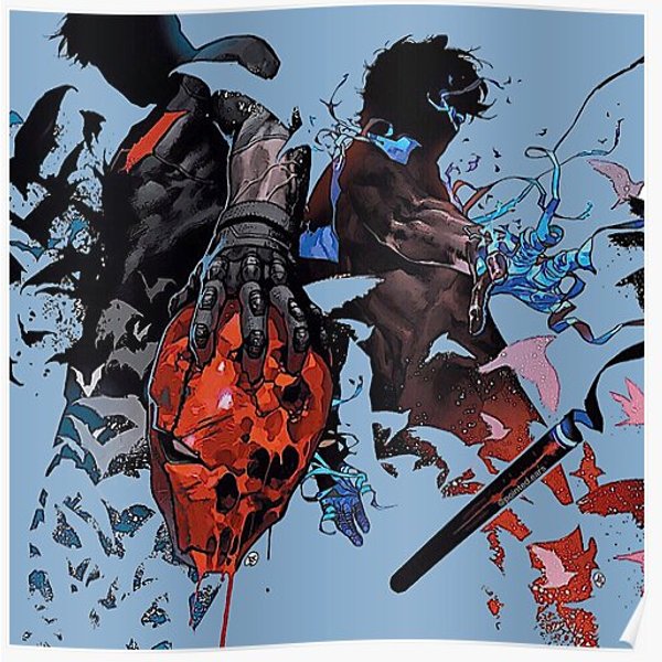 Red Hood And Nightwing Premium Matte Vertical Poster-image