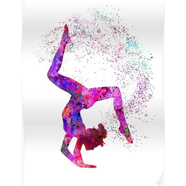 Gymnastics Girl, Watercolor Gymnastics, Teen Gift Premium Matte Vertical Poster-image