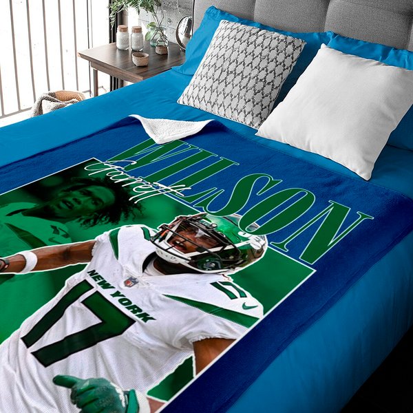 Limited Garrett Wilson Baby Blankets Vintage 90S #17/Wide Receiver Oversize Baby Blankets-image