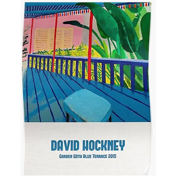 David Hockney Garden With Blue Terrace 2015 Premium Matte Vertical Poster-image