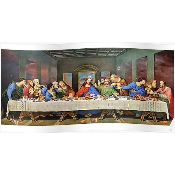 The Last Supper But It's Kfc Premium Matte Vertical Poster-image