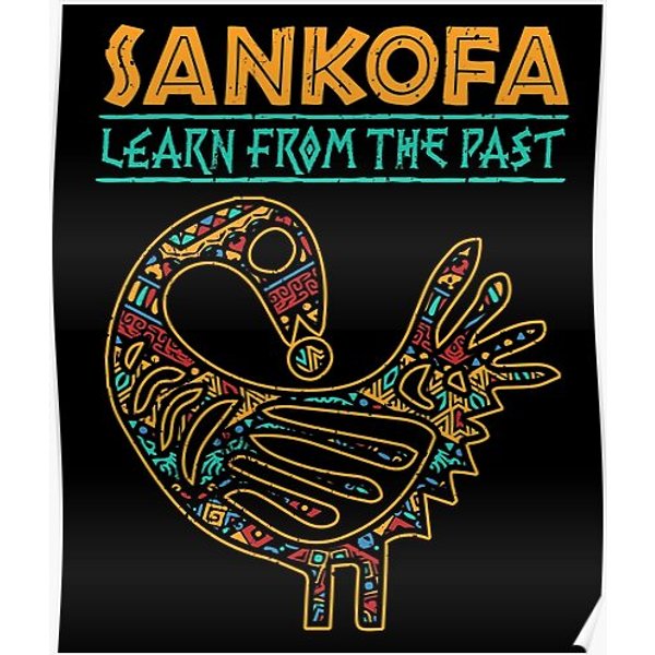 Black History Sankofa African Bird Symbol Graphic Premium Matte Vertical Poster-image