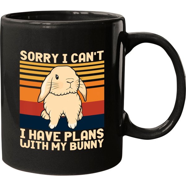 Funny Rabbit Sorry I Can't I Have Plans With My Bu Mugs-image