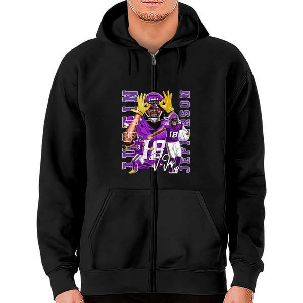 Justin Jefferson Kids Zip Hoodies, Justin Jefferson Zip Hoodies