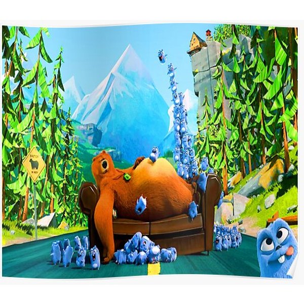 Lemmings Tabodi And Grizzy Characters Super, Fun, Adventures Lemmings Tabodi And Grizzy Premium Matte Vertical Poster-image