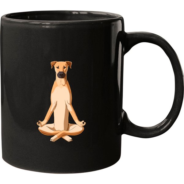 Black Mouth Cur Dog Meditate Mugs-image