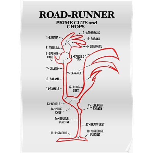 Roadrunner Prime Cuts And Chops Premium Matte Vertical Poster-image
