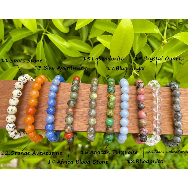 Natural Crystals Beads Bracelet, Handmade Stretchy Bracelet, Healing Crystal Bracelet-image