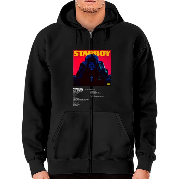 Minimalist Album Music Zip Hoodies, The W.Eek.Nd Starboy Tour Album Zip Hoodies-image