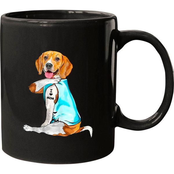 Beagle Tattoos I Love Mom Sitting Gift Mothers Mugs-image