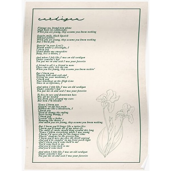 Cardigan Lyric Premium Matte Vertical Poster-image