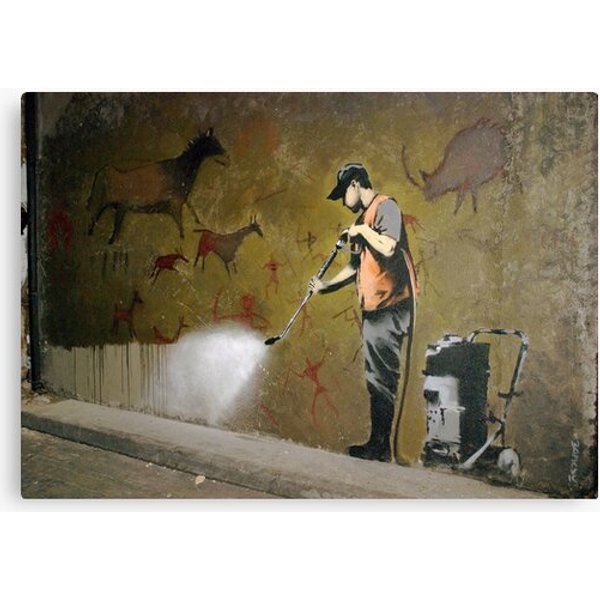 Cave Painting Removal, Banksy Canvas-image
