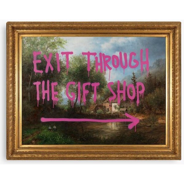 Banksy Vandal Ruined Painting In Picture Frame Exit Through The Gift Shop Canvas