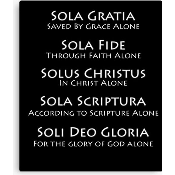 The 5 Solas Of The Christian Faith White Ink Canvas