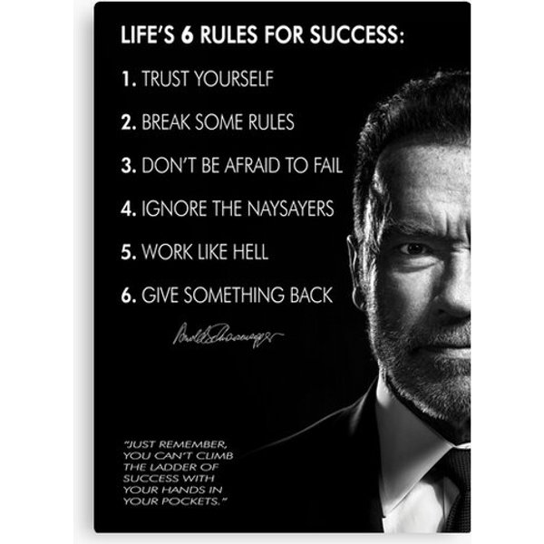 Arnold Schwarzenegger's 6 Rules For Success Canvas-image