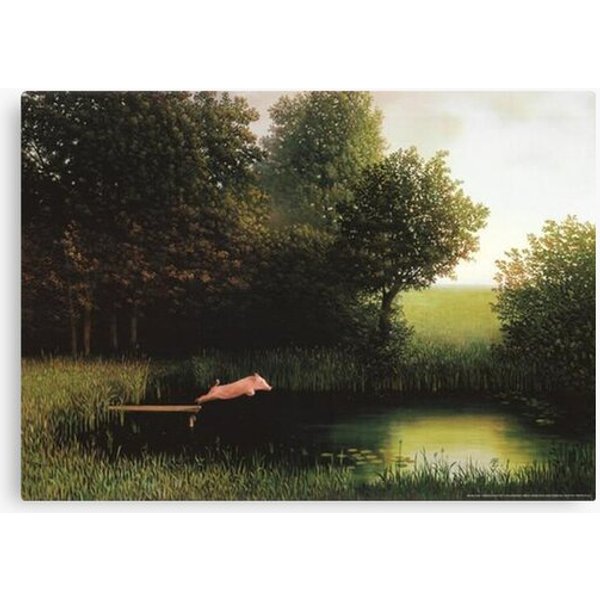 Kohler Pig Jump To Water Canvas