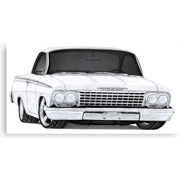 1962 Bel Air Sport Coupe Drawing Canvas